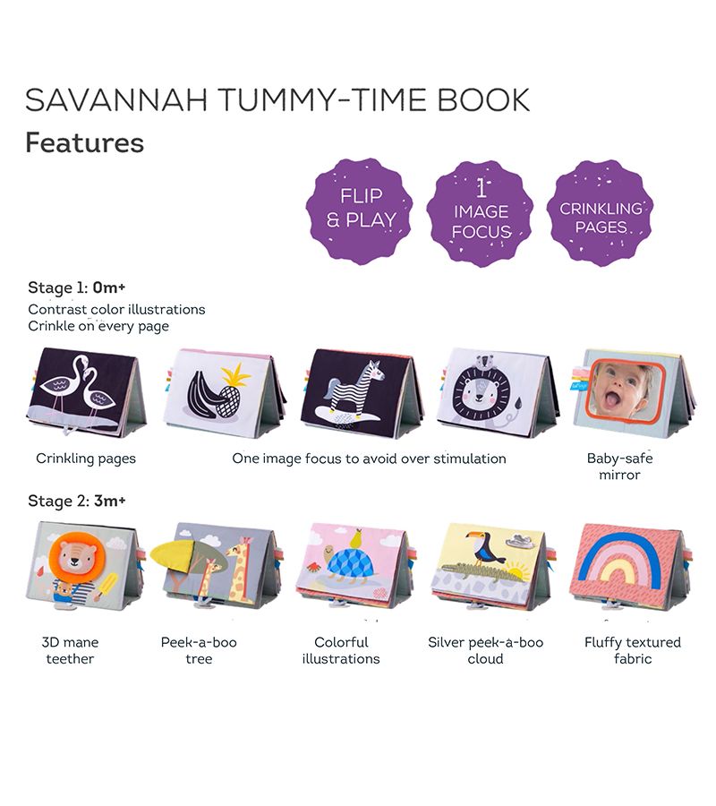 TAF TOYS Βιβλίο Δραστηριοτήτων Savannah Tummy-Time 
